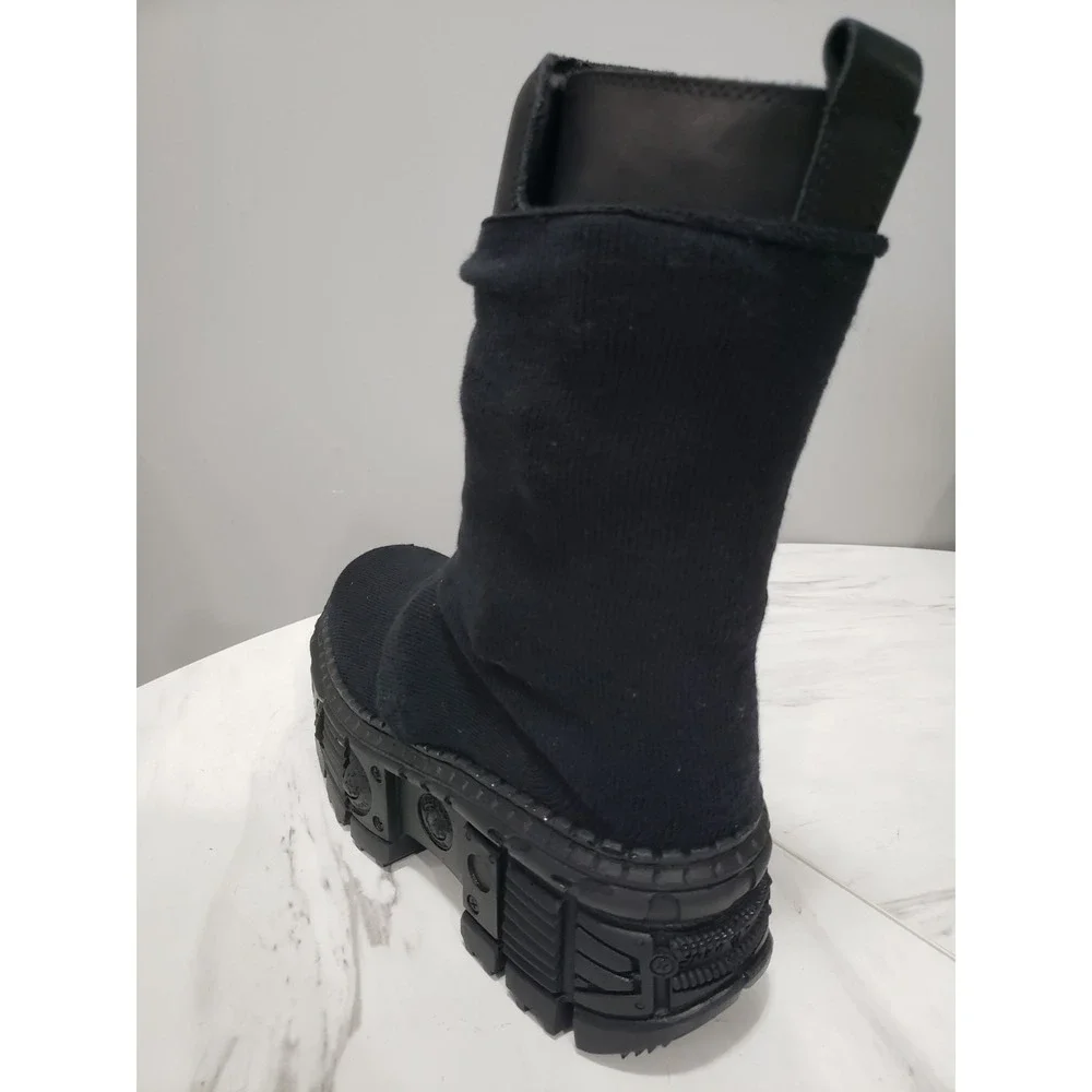 SIZE 40 New Rock M-WALL373SOCK-C1‎ Sock Platform Boots Black MENS 7 / WOMENS 9